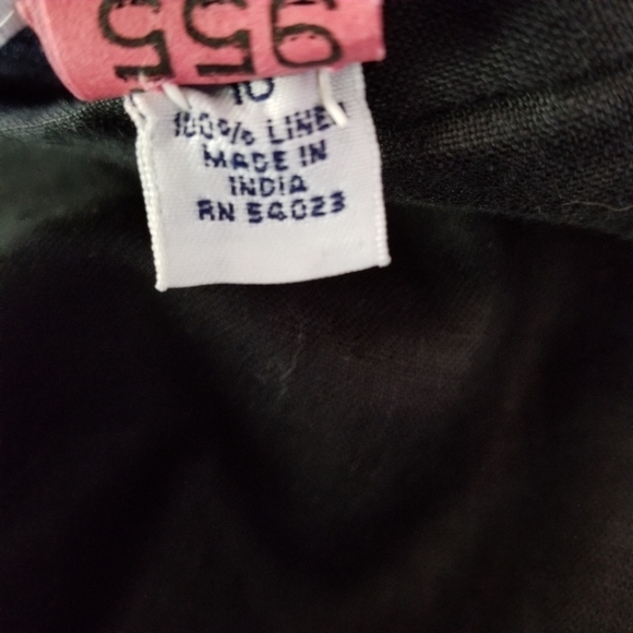 Gap Factory Store 100% Linen Mini Skirt Black Pintuck Ruffle Hem Button Size 10 - Picture 4 of 10